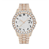 18k Rose Gold Plated 40mm Pave/Arabic Dial w/Date - eGen Club