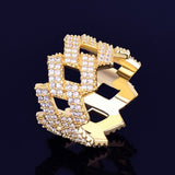 18k Yellow Gold Plated Square Cuban Link Ring - eGen Club