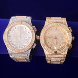 18k Yellow/White Gold Plated 42mm Pave Dial Chronograph w/Date - eGen Club