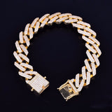 14mm 18k Gold Plated Square Miami Cuban Link Bracelet - eGen Club