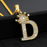 18k Gold Plated Crown Letter Pendant - eGen Club