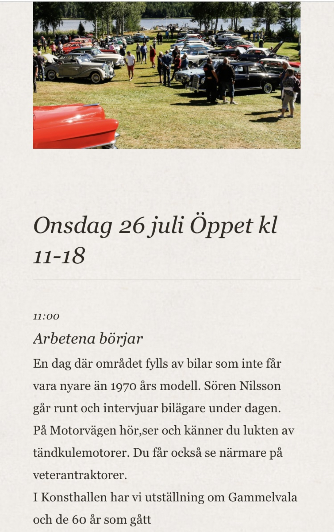 Veteranfordonsdag vid Gammelvala i Brunskog 26 juli