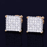 8mm 18k Yellow Gold Plated Square Stud Earrings - eGen Club