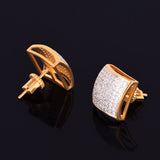 12mm 18k Yellow Gold Plated Square Stud Earrings - eGen Club