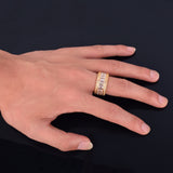 18k Yellow Gold Plated Baguette & Pave Band - eGen Club