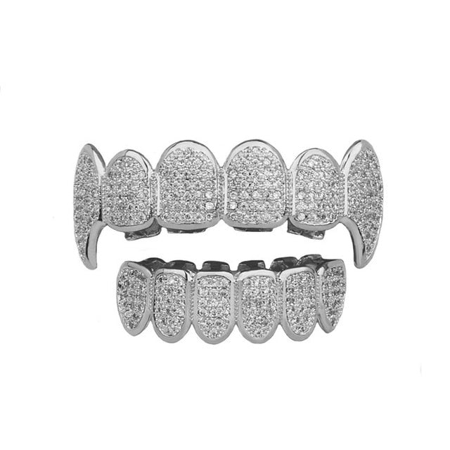 18k Gold Plated Iced Out Fang Grillz - eGen Club