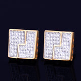 10mm 18k Gold Plated Square Stud Earrings - eGen Club