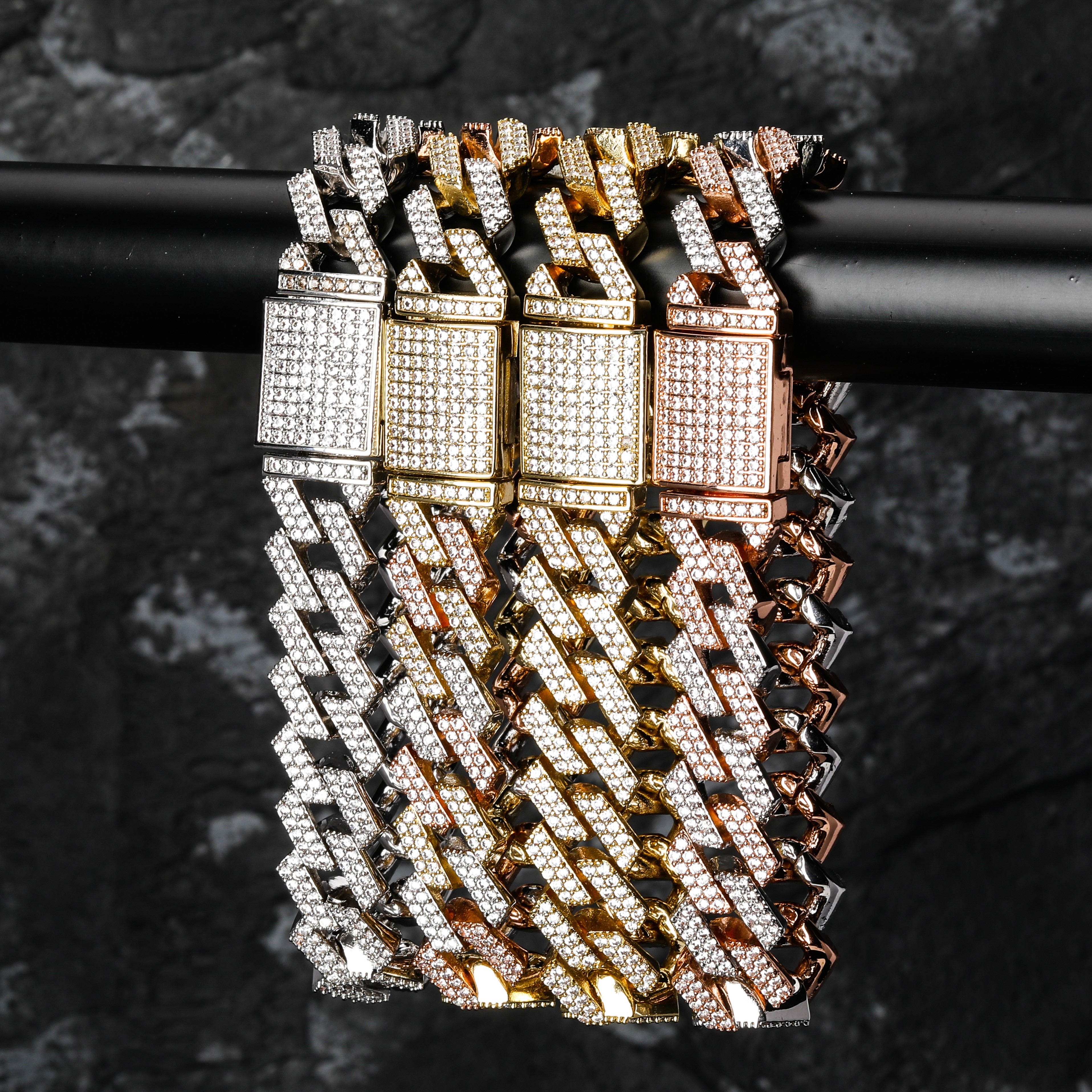 14mm 18k Rose Gold Plated Miami Square Cuban Link Bracelet - eGen Club