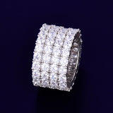 18k White Gold Plated Four Row Band - eGen Club