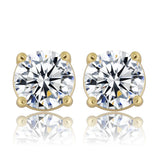 Gold 925 Sterling Silver Moissanite Solitaire Studs - eGen Club