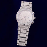 18k White Gold Plated 42mm Pave Dial Chronograph w/Date - eGen Club