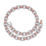 13mm 18k Rose/White Gold Plated Micro Pave Bespoke Link Chain - eGen Club