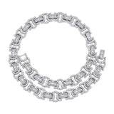 13mm 18k White Gold Plated Micro Pave Bespoke Link Chain - eGen Club