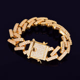 18mm 18k Gold Plated Square Miami Cuban Link Bracelet - eGen Club