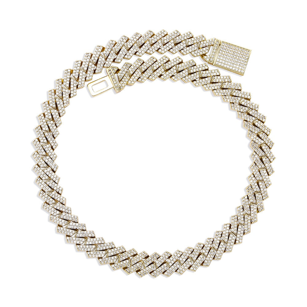 12mm 18k Yellow Gold Plated Miami Square Cuban link Chain - eGen Club