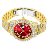 18k Yellow Gold Plated 40mm Red Roman Dial w/Date - eGen Club