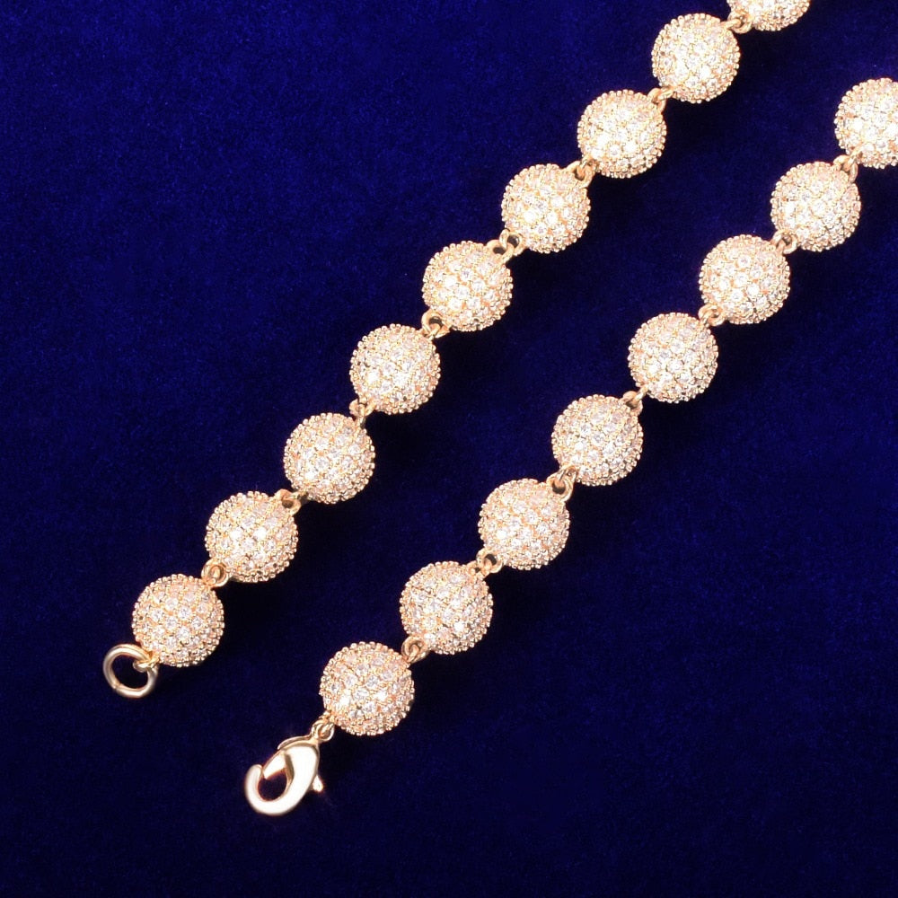 10mm 18k Gold Plated Round Bead Bracelet - eGen Club
