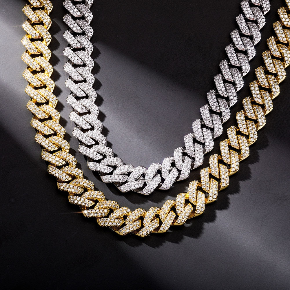 14mm 18k White Gold Plated Miami Square Cuban Link - eGen Club