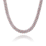 12mm 18k Rose/White Gold Plated Miami Square Cuban Link Chain - eGen Club