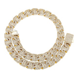 16mm 18k Yellow Gold Plated Baguette Curb Link Chain - eGen Club