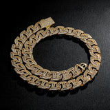16mm 18k Yellow Gold Plated Baguette Curb Link Chain - eGen Club