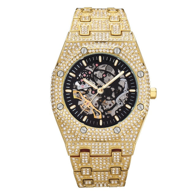 18k Yellow Gold Plated Skeleton Dial Automatic - eGen Club